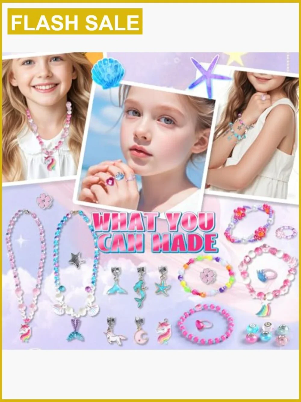 2000pcs Charm Beads Bracelet Making Kit for Girls Ages 4-12